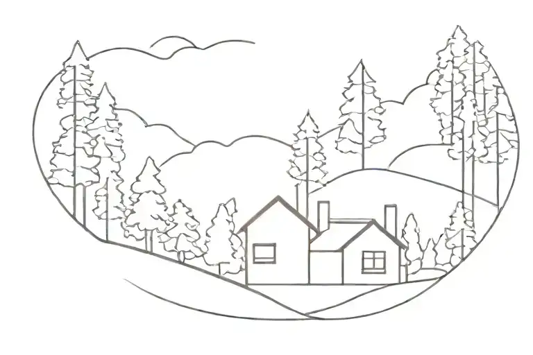 House On A Hill With Trees In The Background