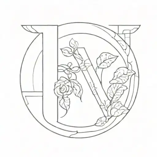 3D Circle Letter N Hidden Within The Design