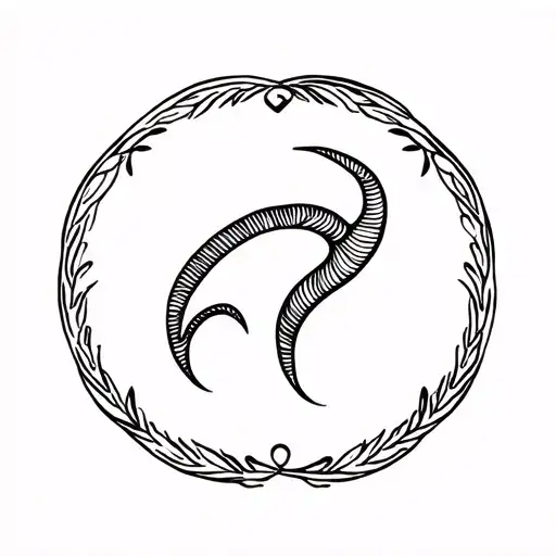 Capricorn Symbol With Dainty Design Incorporating Love Happiness Faith Bravery