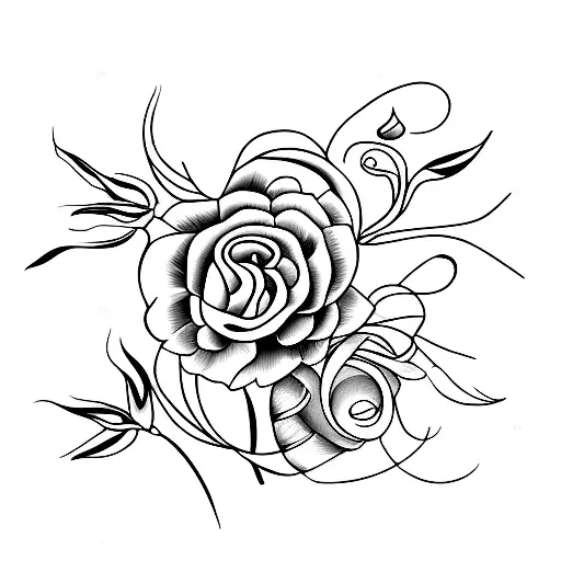 Long And Curvy Fine Line Single Small Gladiolus Branch