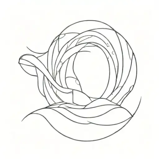 Minimalistic Wave 1 Line Drawing