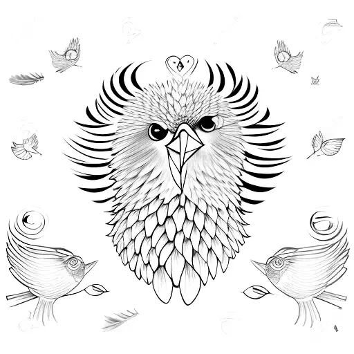 Chest Piece Paint Brush Bird