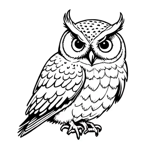 Owl Holding A Butchers