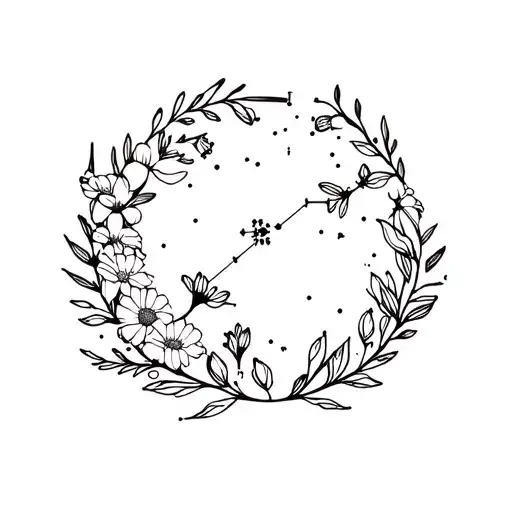 August Birth Flowers Growing With Leo Sign And Constellation