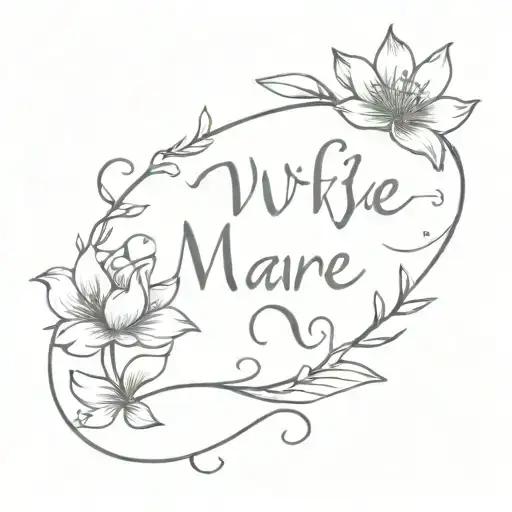 For Memory Of Wife Name Tattoo Featuring