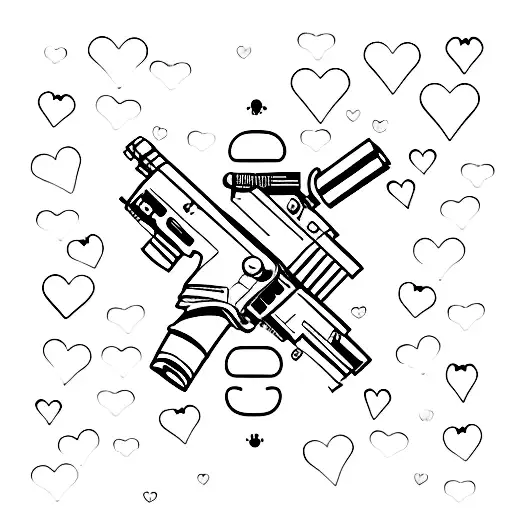Gun Uzi Shooting 3 Hearts