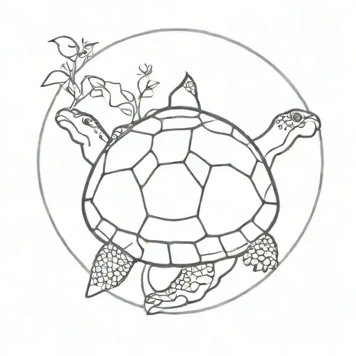 Turtle With Sun And Moon