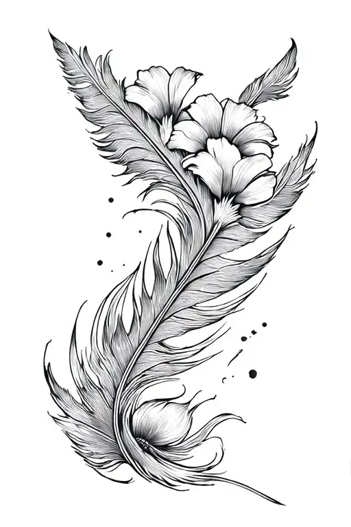 Phoenix Female Feather Flowers Growing