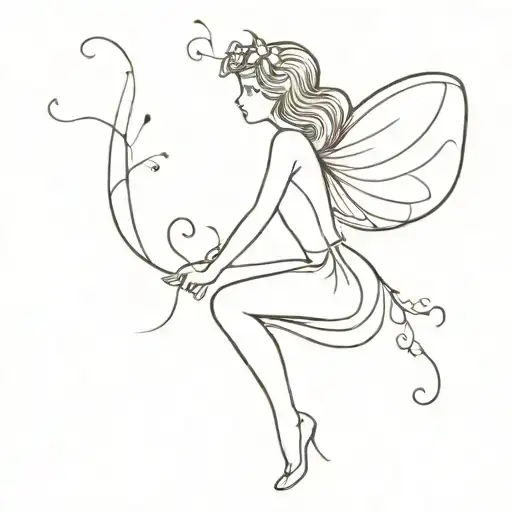 Silhouette Of A Fairy With Wings