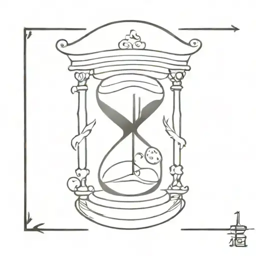Hour Glass With Clock Face
