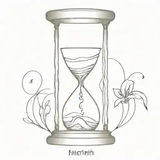 Hour Glass With Clock Mechanism Intertwined Representing The Client's Birthdate