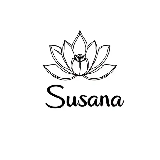 Susana Name With A Lotus Flower