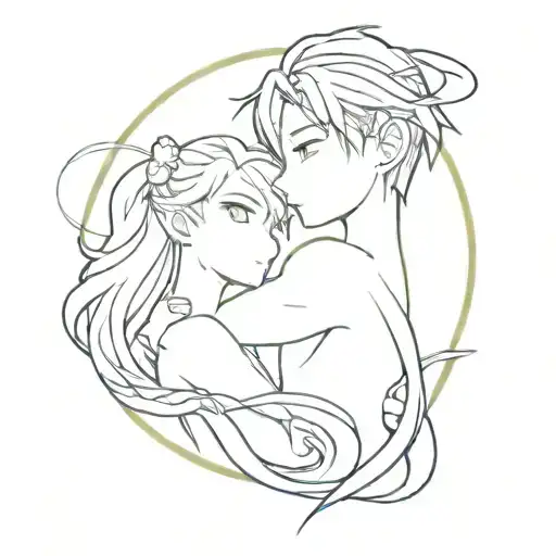 Incorporate Anime-inspired Elements Into A Tattoo Symbolizing The Bond Between Two Friends