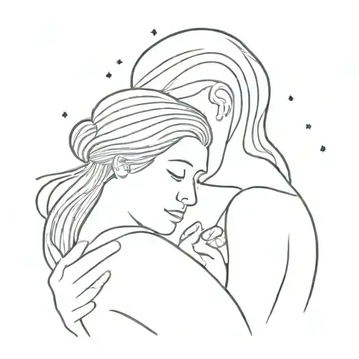 Mother And Child Watching Meteor Shower Cap