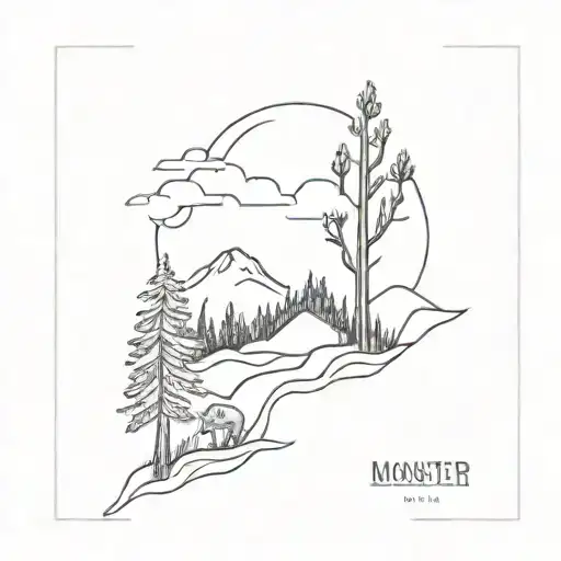 Monster Among The Forest And Mountains