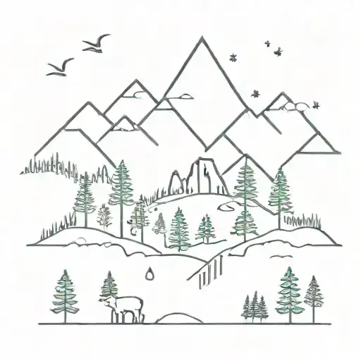 Forest And Mountains And Space