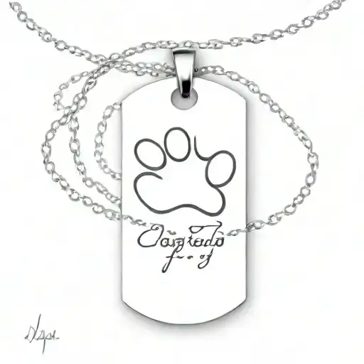 Necklace Dog Tag Says Loving Memory Paw Paw