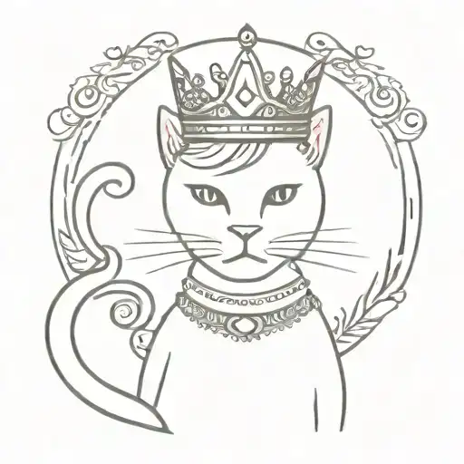 Cat In A Dress With A Crown