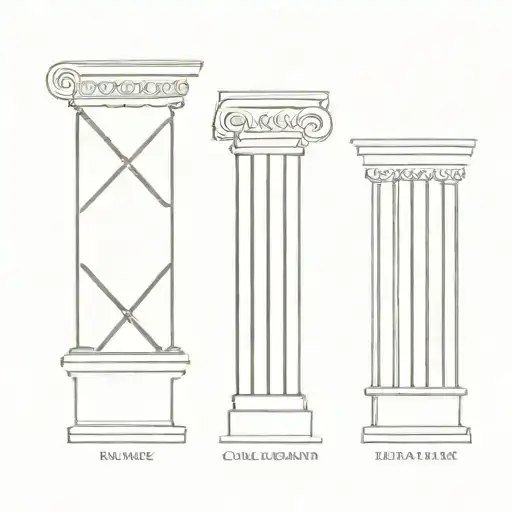 Roman Numerals In The Shape Of Columns