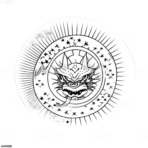 Stars And Japanese Dragon