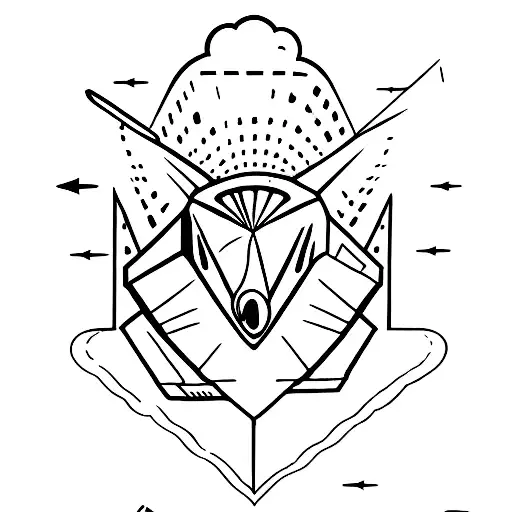 Paper Airplane With A Shadow Beneath Of A Fighter Jet