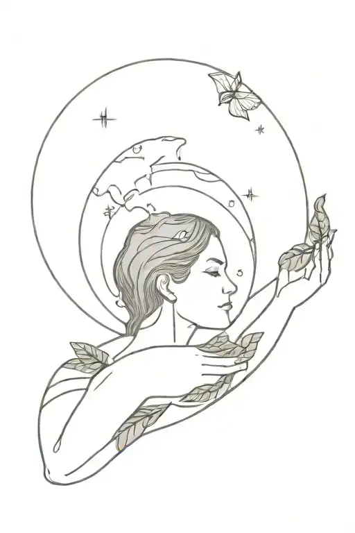 Gaia Holding Earth With Nature
