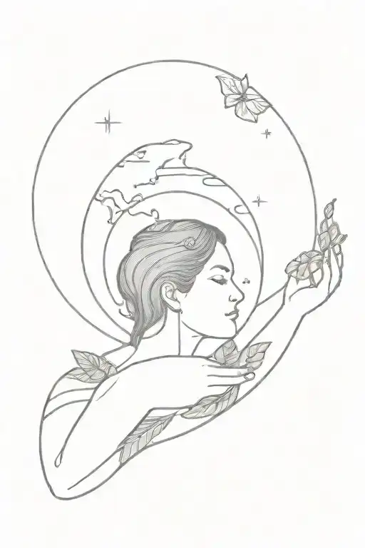 Gaia Holding Earth With Nature