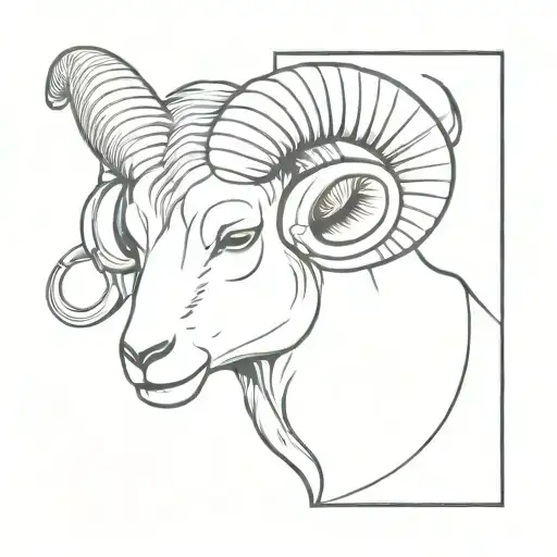 Capricorn Ram Wearing Headphones Listening To Music