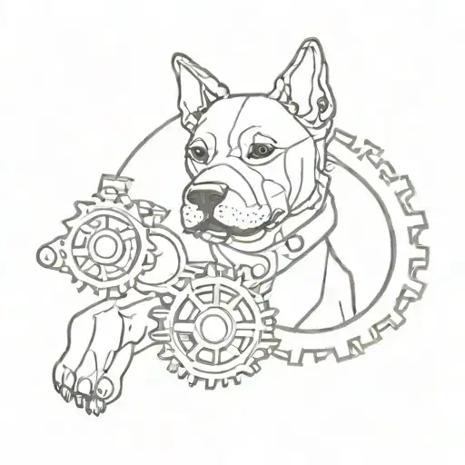 A Dog With The Gears Put In Front