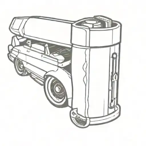 Car With A Lighter And A Joint Tattoo Design