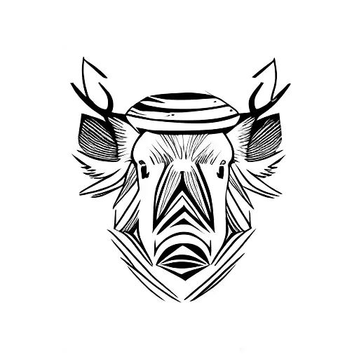 Boar With Trees In The Background