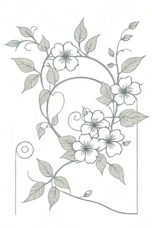 Vine Tattoo With Flowers