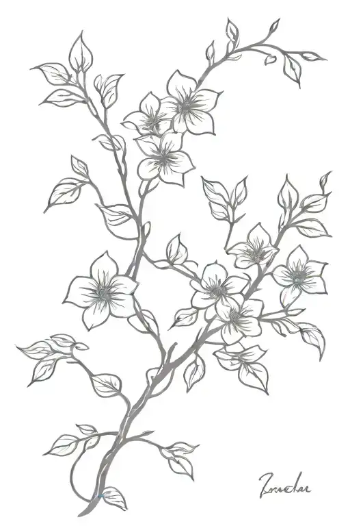 Vine Tattoo With Flowers