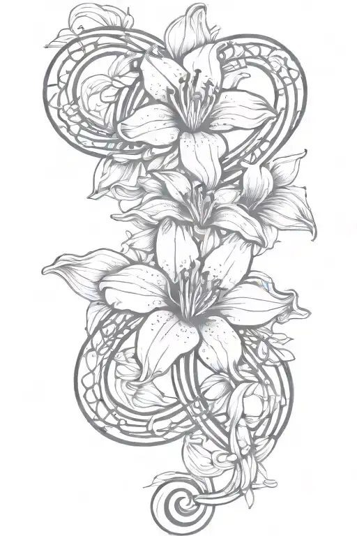 Infinity Symbol With Lilly Flower