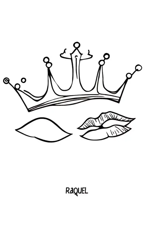 Name Raquel With Kiss And Crown