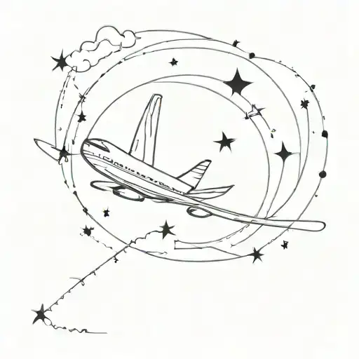 A Plane Flying From The Nature To The Stars Forming The Shape