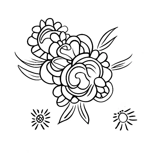 Little Flower With Dots And Dashes