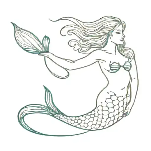 Mermaid Swimming Gracefully