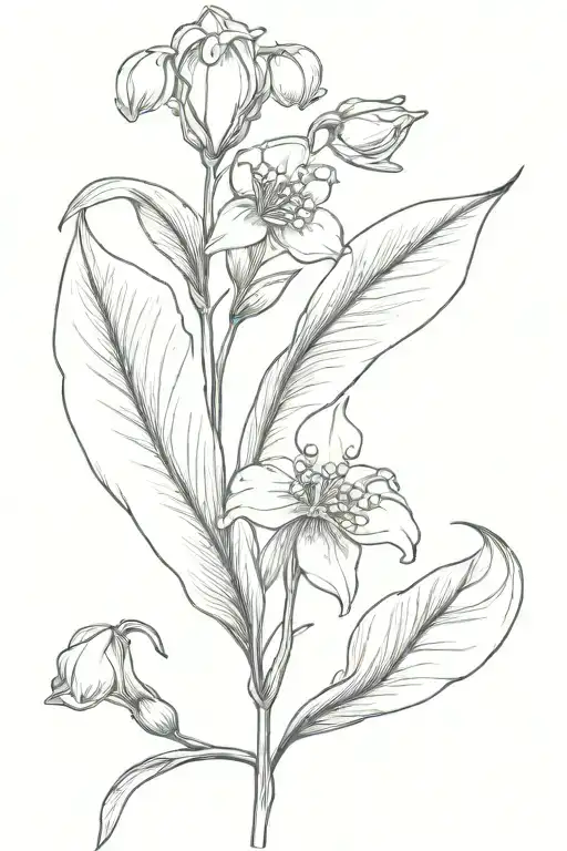 Lily Of The Valley Intertwined With A Peony And A Honeysuckle