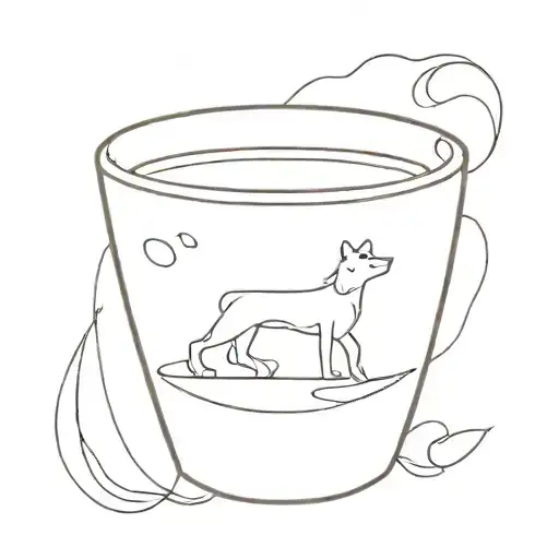 A Minimalist Coffee Cup With A Hidden Animal Silhouette Inside