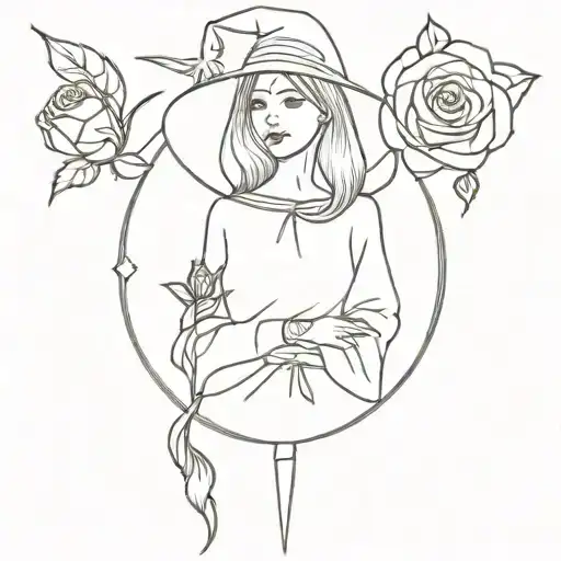 Simple Girly Wizard And A Rose