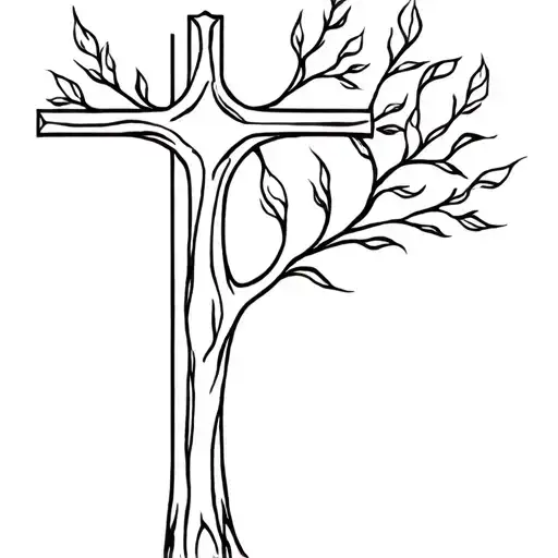 Christian Cross Tree Of Life