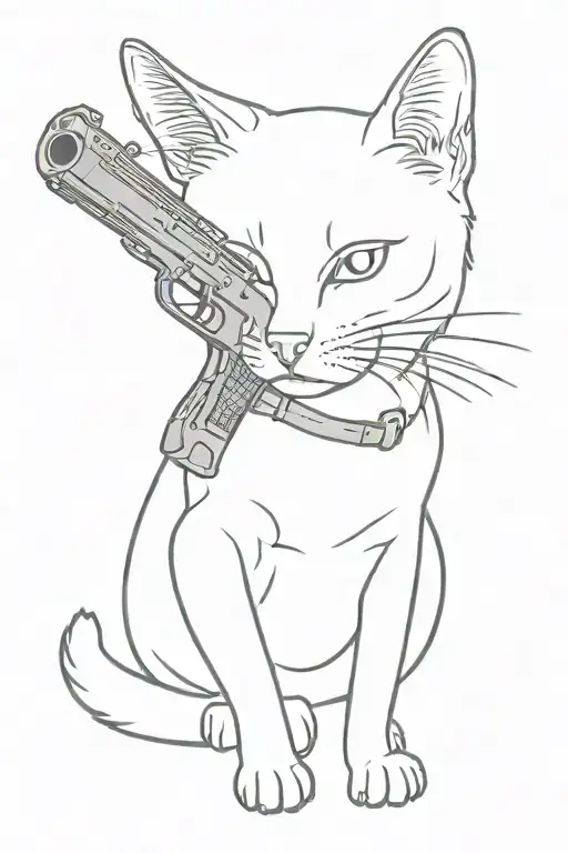 Cat With Gun