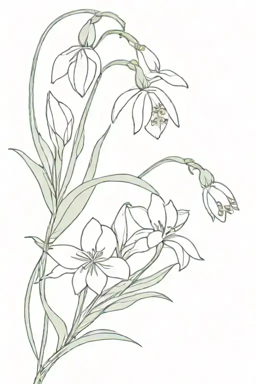 A Dainty Strand Of A Snowdrop Flower And Marigold Flower Bouquet