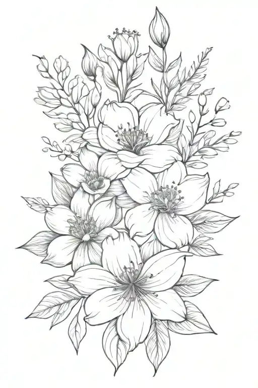 May December November March Birth Flower Bouquet Tied