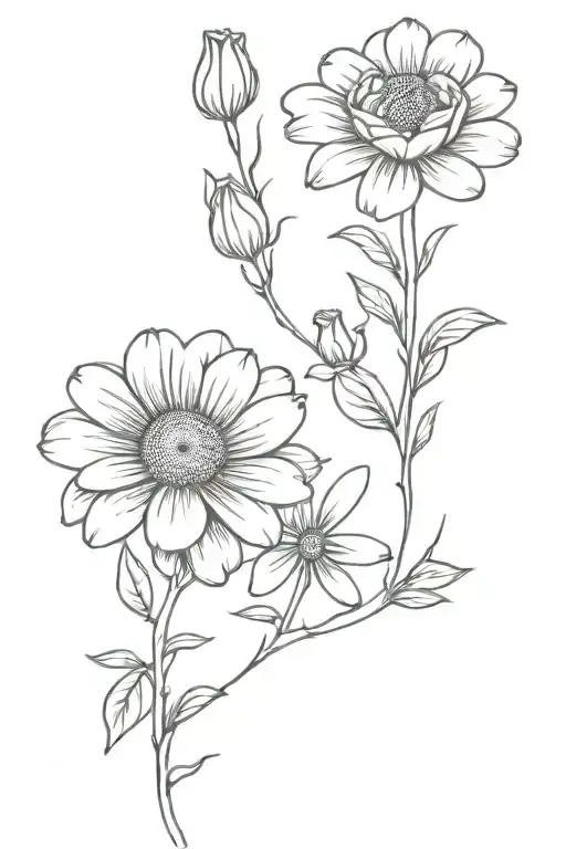 Daisy And Rose Intertwined