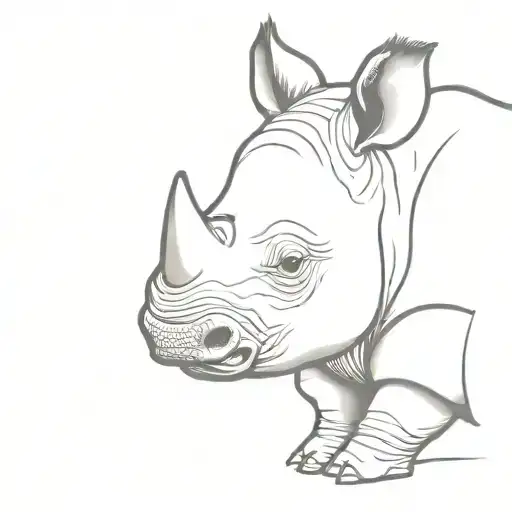 Baby Rhino Sitting A Bit Scared Eye Popping