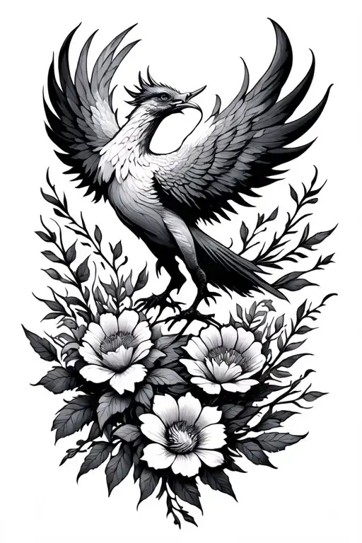 Phoenix Reborn From These Ashes And Flowers