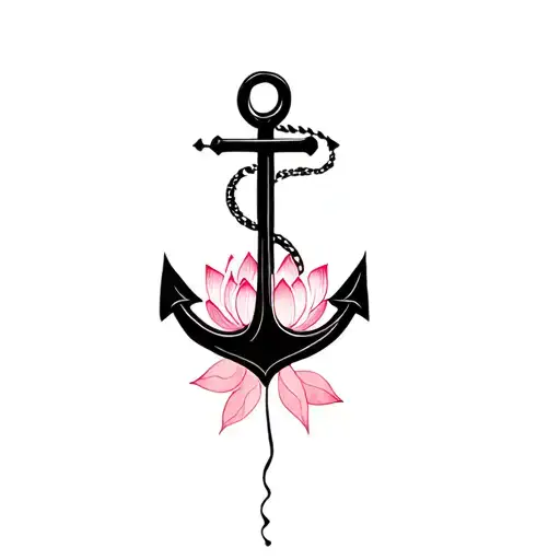 Anchor And Lotus Flower