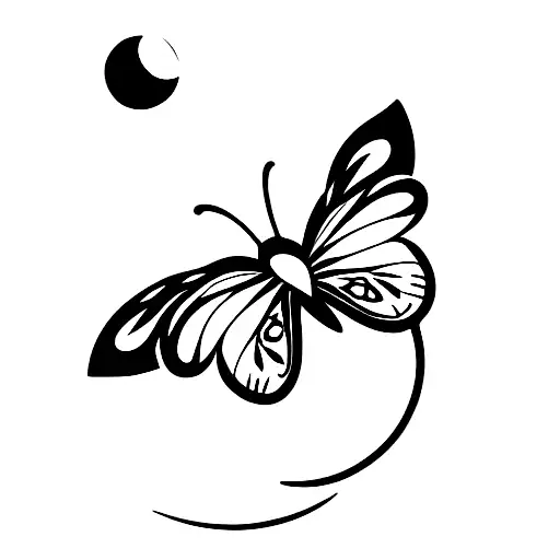 Butterfly And Moon